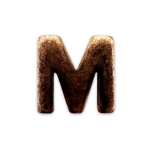 Letter M 1/4 in Bronze Ribbon Device - Insignia Depot