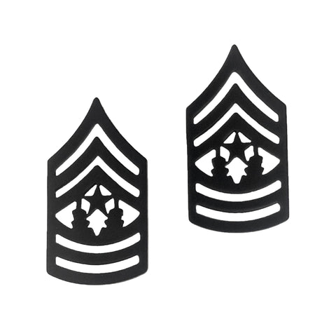 E9 Command Sergeant Major Black Metal Pin-on Rank - Insignia Depot