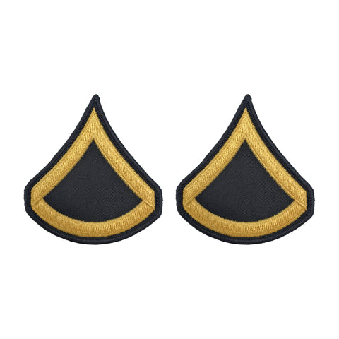E3 Private First Class Gold on Blue Sew-on - Large-Male - Insignia Depot
