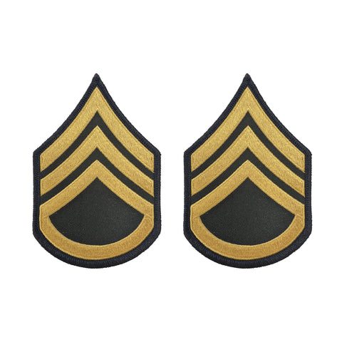 E6 Staff Sergeant Gold on Blue Sew-on - Large-Male - Insignia Depot