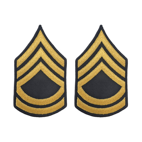E7 Sergeant First Class Gold on Blue Sew-on - Large-Male - Insignia Depot