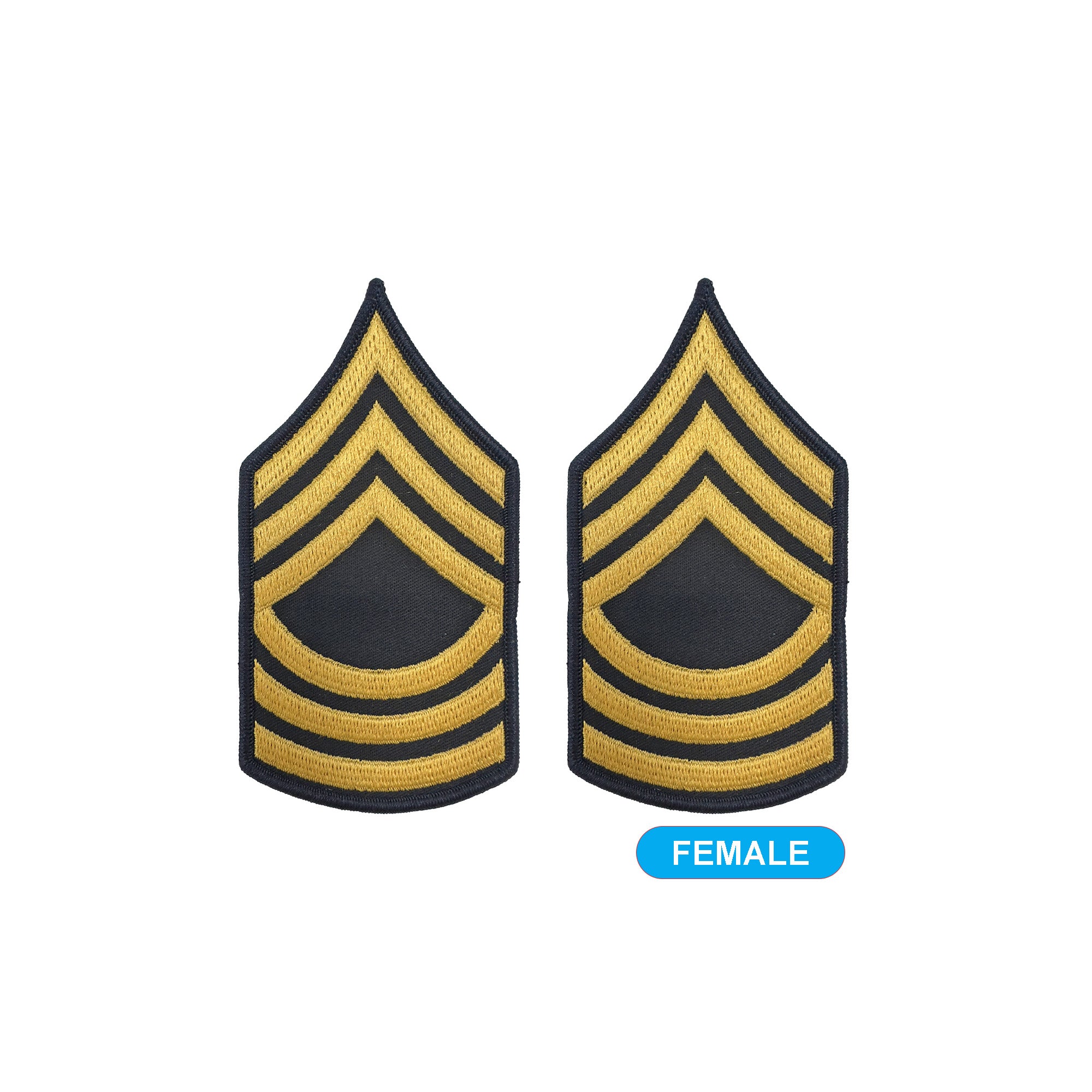 E8 Master Sergeant Gold on Blue Sew-on - Small-Female - Insignia Depot