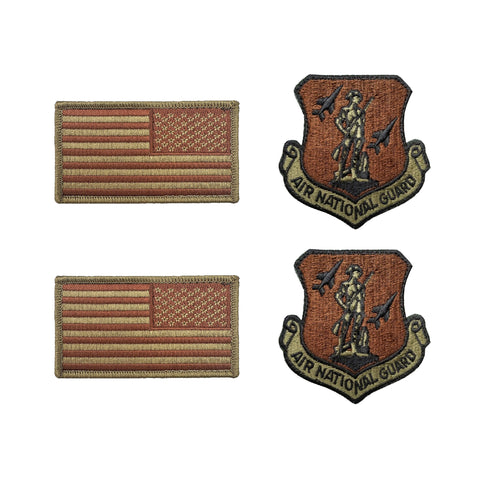 U.S. Air Force Air National Guard OCP Spice Brown Patch and Flag Bundle - Insignia Depot