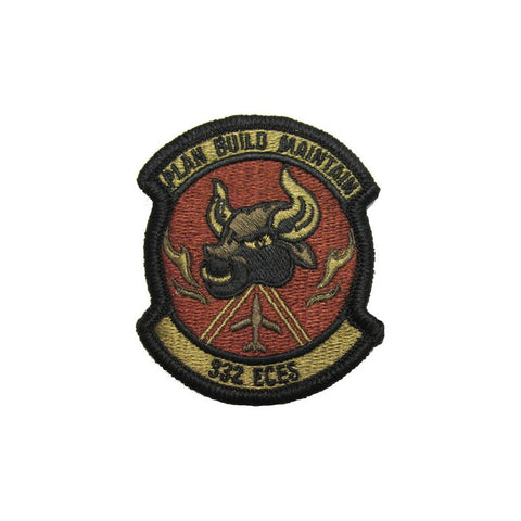US Air Force 332nd Expeditionary Civil Engineer Squadron OCP Spice Brown Patch with Hook Fastener - Insignia Depot