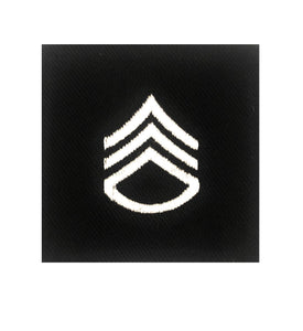 (E6) Staff Sergeant 2x2 Black W/O Hook Fastener - Insignia Depot