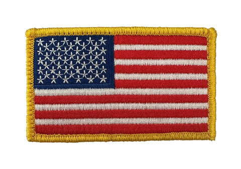 U.S. Flag Regular Color With Gold Border Patch W/ Hook Fastener (each) - Insignia Depot