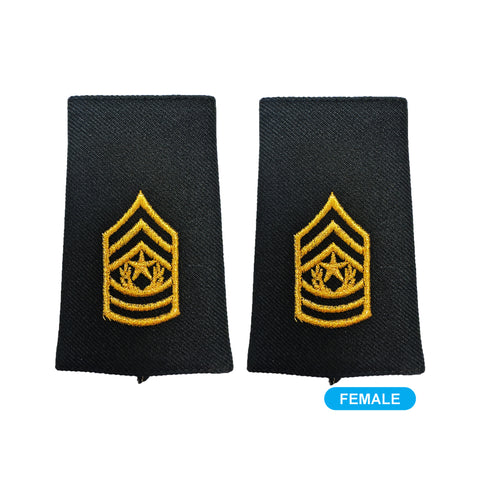 U.S. Army E9 Command Sergeant Major Shoulder Marks (Female) (Small) - Insignia Depot