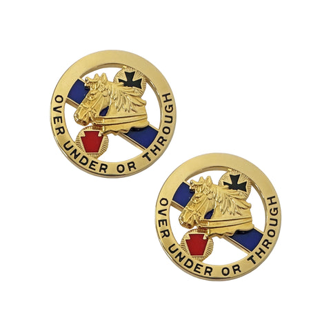 104TH Cav Reg "OVER UNDER OR THROUGH" Crest (Pair)