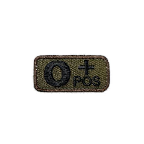 O+ Blood Type Patch Forest W/ Hook Fastener - Insignia Depot