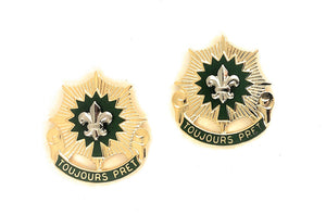 2nd Armor Cavalry Regiment Crest "Toujours Pret" (pair)