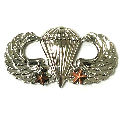 Combat Parachutists (Jump Wings) 2 Jumps Basic Brite Pin-on Badge - Insignia Depot