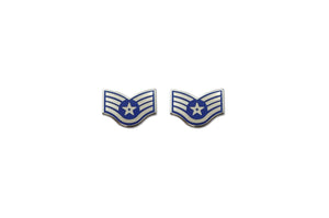 USAF E5 Staff Sergeant Brite Pin-on