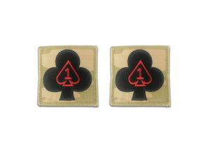 Club & Spade (with #1 In Red) OCP Helmet Patch (pair) - Insignia Depot
