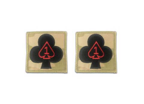 Club & Spade (with #1 In Red) OCP Helmet Patch (pair) - Insignia Depot