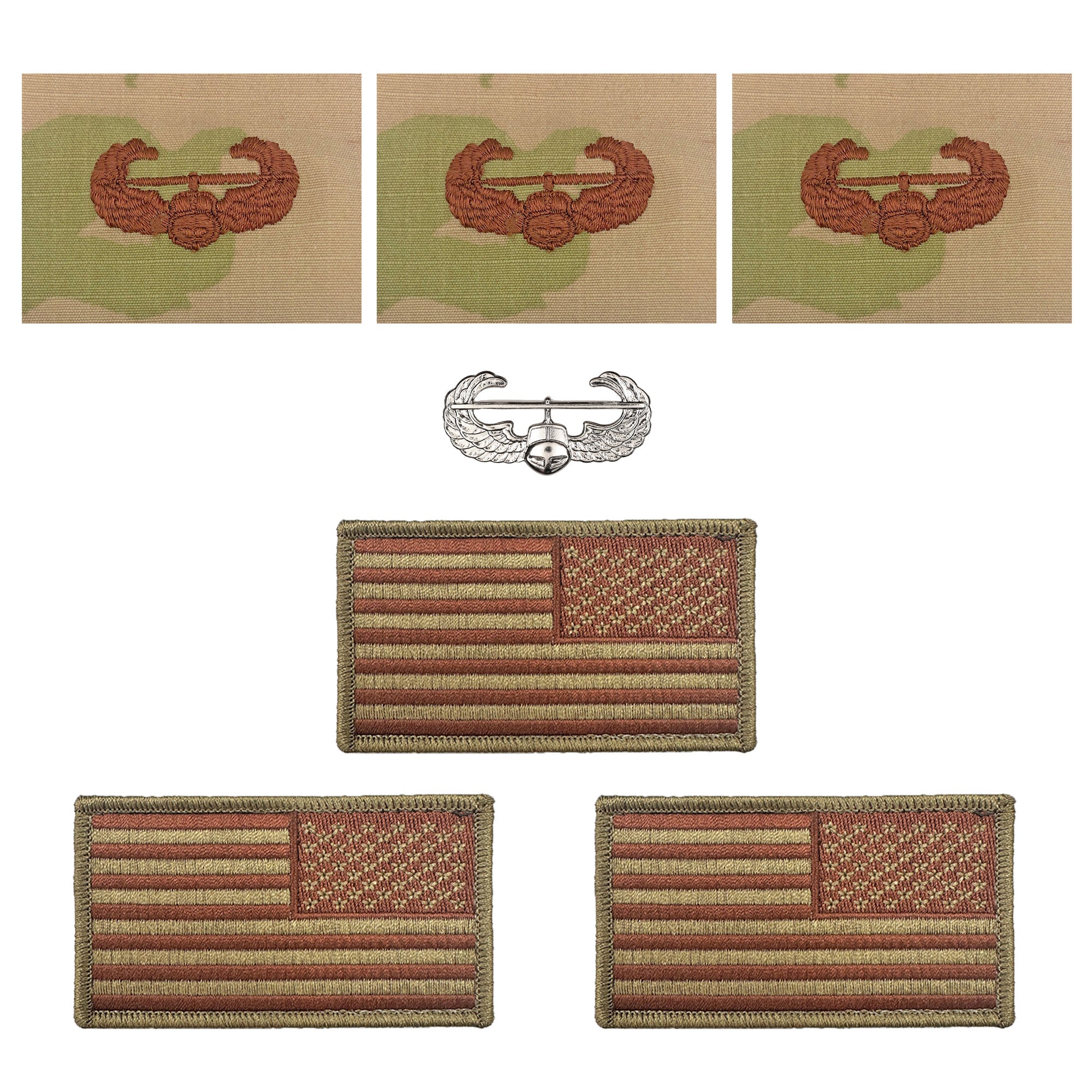 US Air Force Air Assault with OCP Spice Brown Reverse Flag Bundle - Insignia Depot