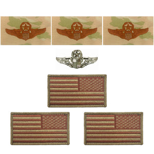 US Air Force Command Pilot with OCP Spice Brown Reverse Flag Bundle - Insignia Depot