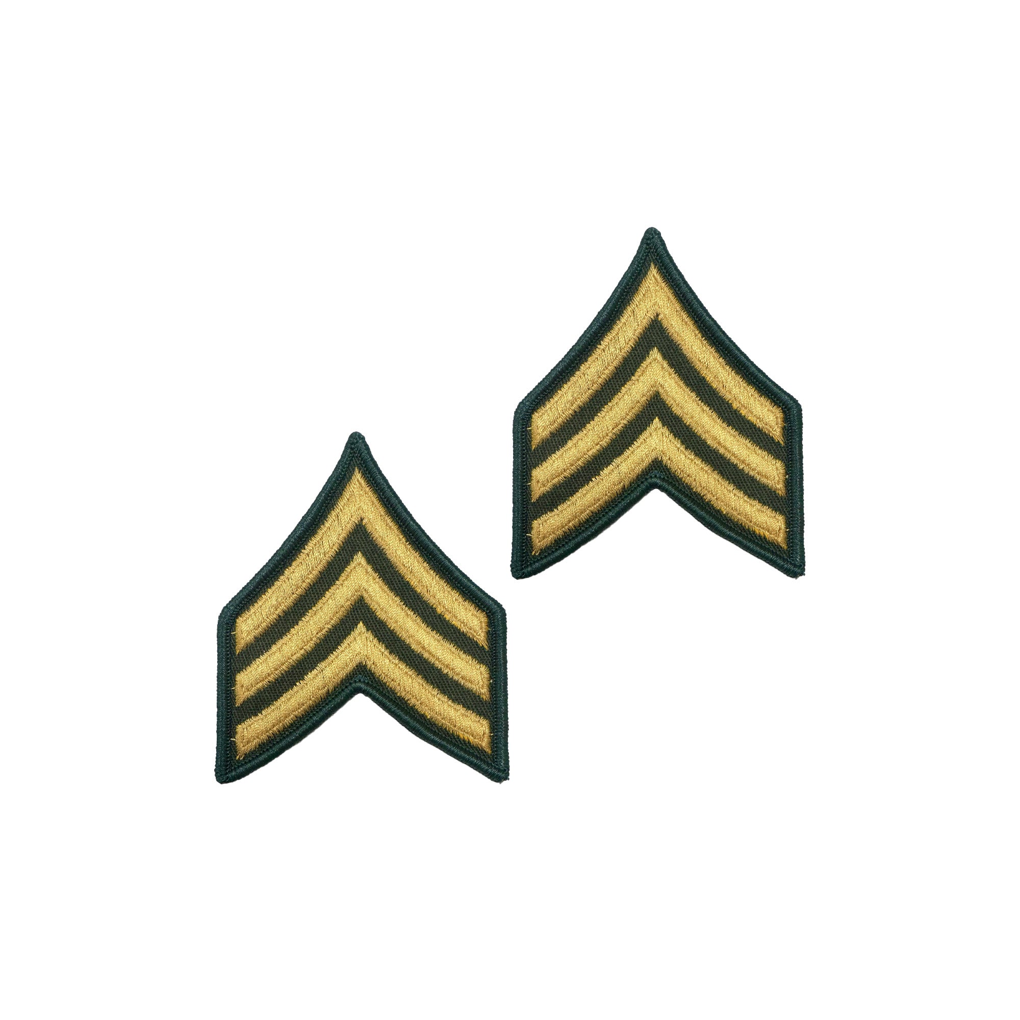 E5 Segeant Gold on Green Sew-on - Small-Female - Insignia Depot