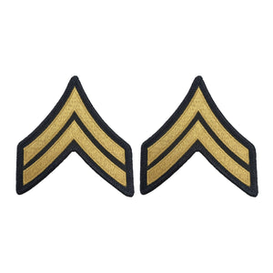 E4 Corporal Gold on Blue Sew-on - Large-Male - Insignia Depot