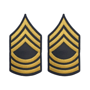 E8 Master Sergeant Gold on Blue Sew-on - Large-Male - Insignia Depot