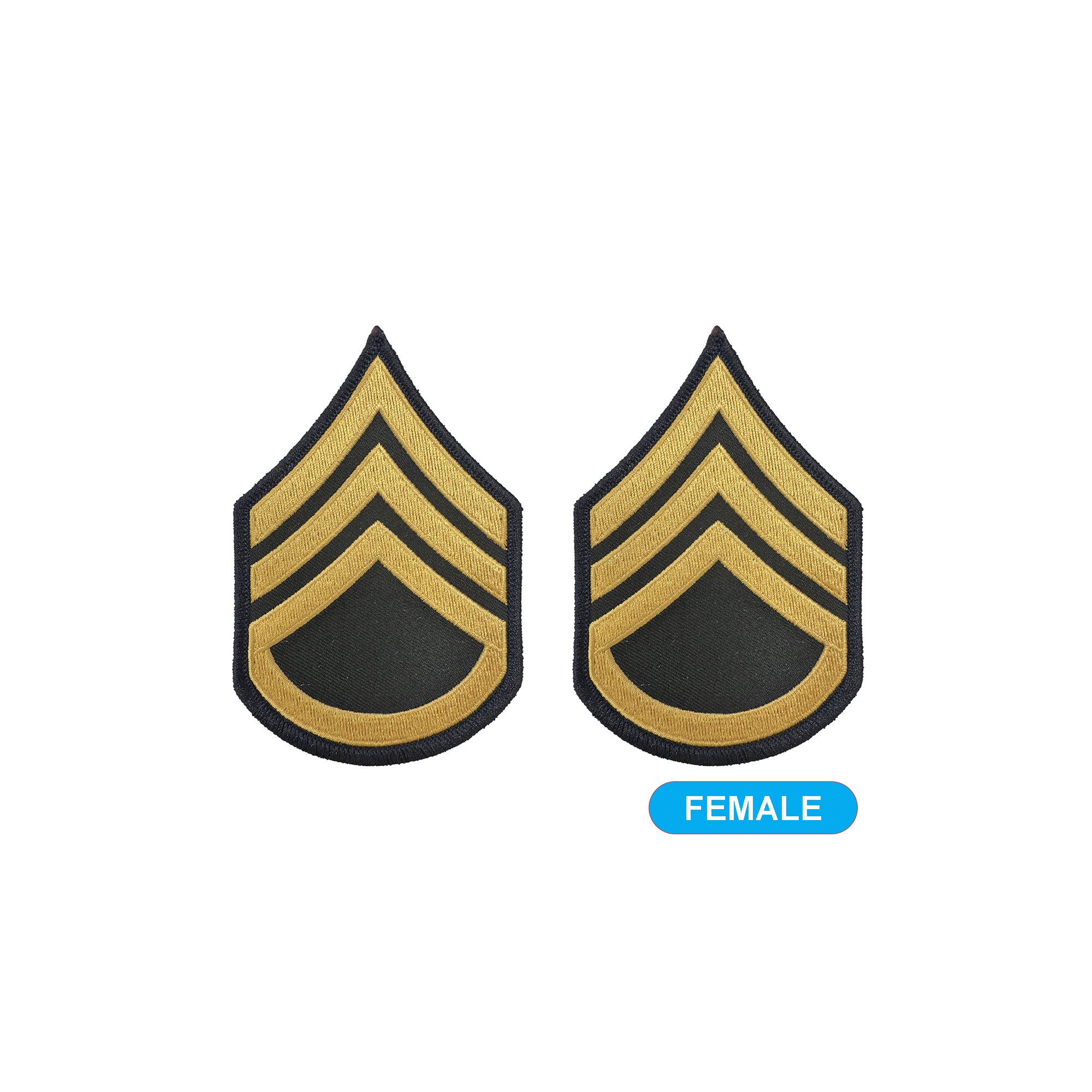 E6 Staff Sergeant Gold on Blue Sew-on - Small-Female - Insignia Depot
