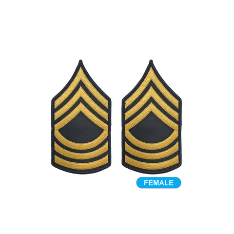 E8 Master Sergeant Gold on Blue Sew-on - Small-Female - Insignia Depot