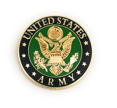 Army Logo Pin 1" (Black Green and Gold) - Insignia Depot