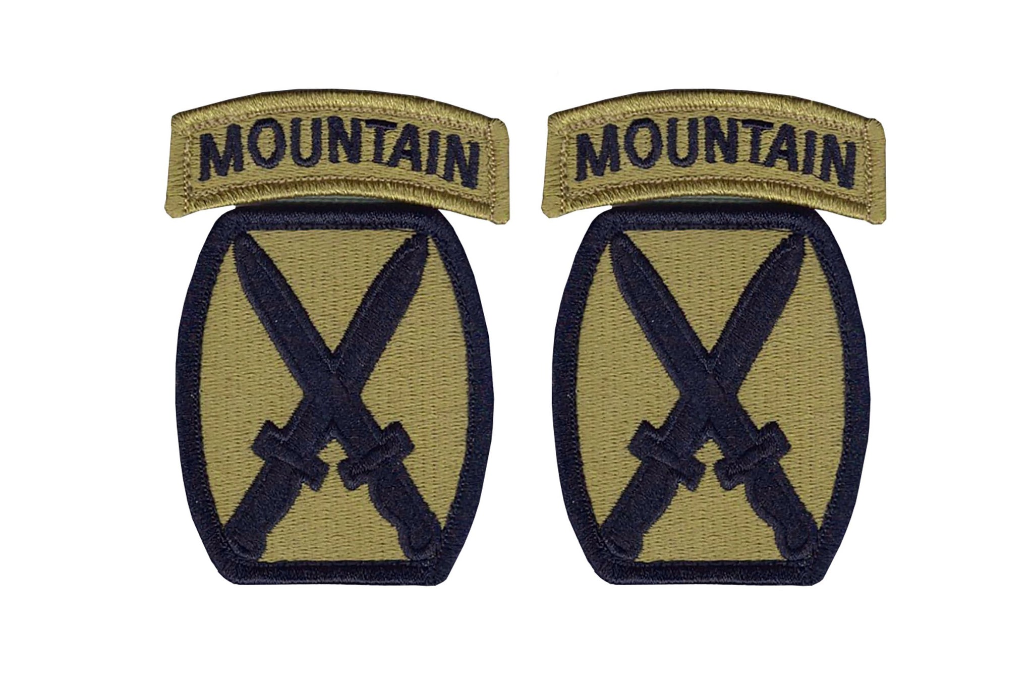 10th Mountain OCP Patch with Hook Fastener and Mountain Tab  (pair) - Insignia Depot