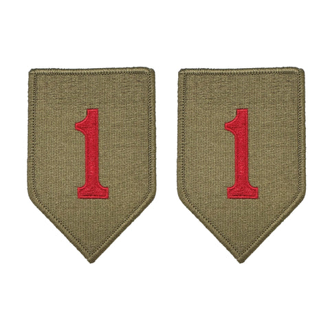 1st Infantry Division with Red 1 OCP Patch with Hook Fastener (pair) - Insignia Depot