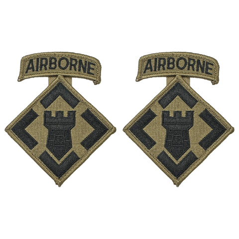 20th Engineer OCP Patch with Hook Fastener and Airborne Tab (pair) - Insignia Depot