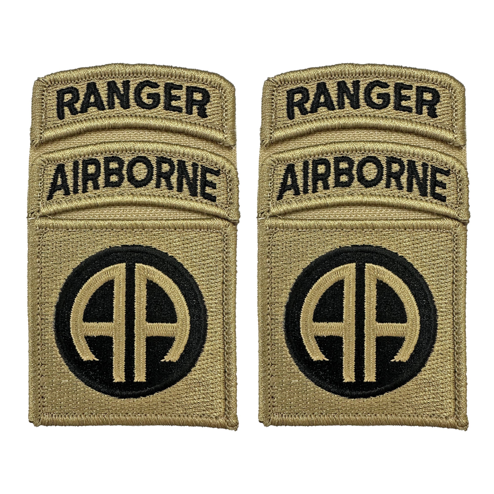82nd Airborne with Airborne And Ranger Tabs Sewn Together  OCP Patch with Hook Fastener (pair) - Insignia Depot