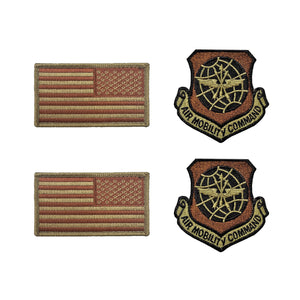 US Air Force Air Mobility Command OCP Spice Brown Patch and Flag Bundle - Insignia Depot