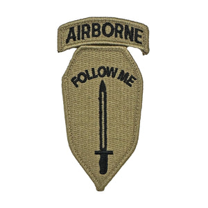 Infantry School "Follow Me" With Airborne Tab OCP Patch with Hook Fastener (Each) - Insignia Depot
