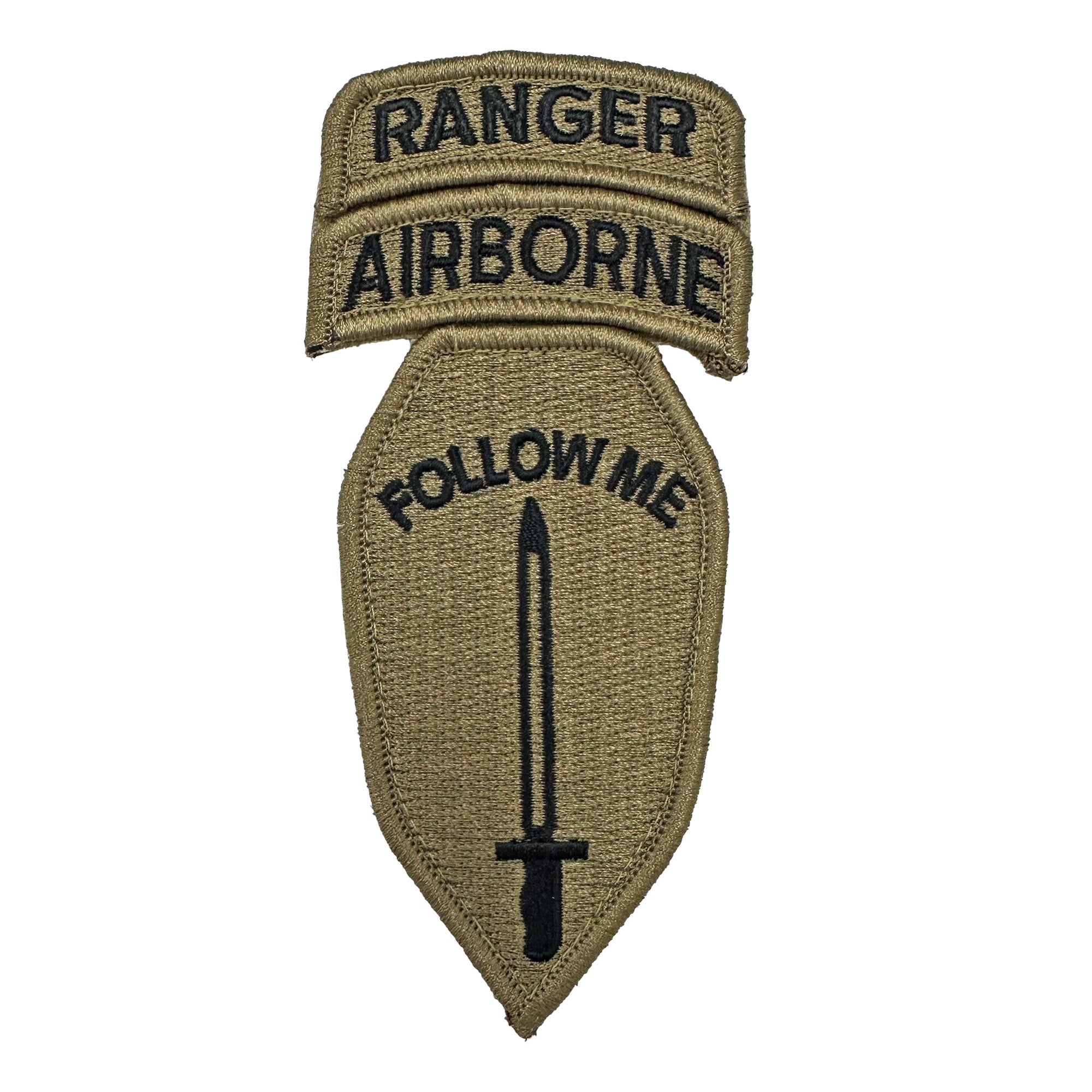 Infantry School "Follow Me" With Airborne and Ranger Tabs OCP Patch with Hook Fastener (Each) - Insignia Depot