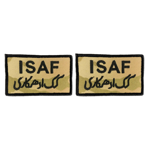 International Security Assistance Force ISAF with Black Border OCP Patch with Hook Fastener (pair) - Insignia Depot