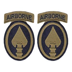 Special Operations Command (US Army Element) OCP Patch W/ Airborne Tab  (Spear) W/ Hook Fastener (pair) - Insignia Depot