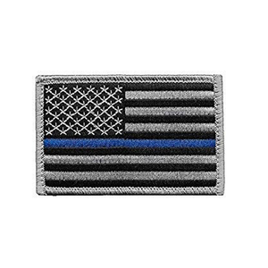 Tactical Law Enforcement Patch W/ Hook Fastener (Blue Line) (each) - Insignia Depot