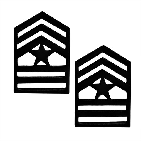 E9-1 ROTC Sergeant Major Black Metal Rank Pin-on
