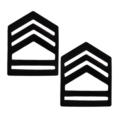 E7 ROTC SFC Black Metal Rank Pin-on
