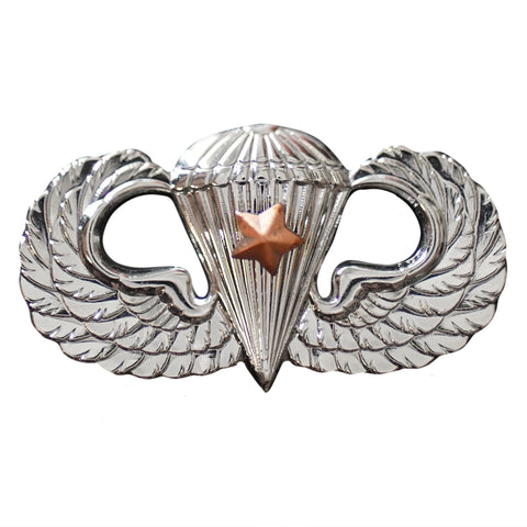 Combat Parachutists (Jump Wings) 1 Jump Basic Brite Pin-on Badge - Insignia Depot