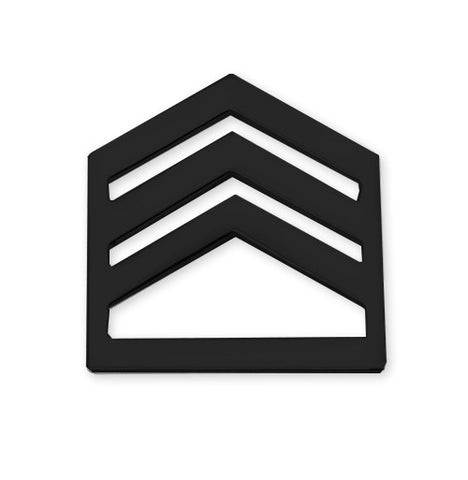 E6 ROTC Staff Sergeant Black Metal Rank Pin-on - Insignia Depot