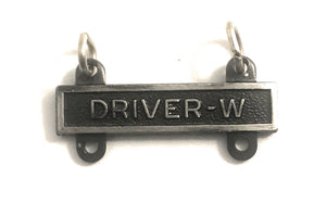 Driver "W" Qualification Bar (Silver Oxide) - Insignia Depot