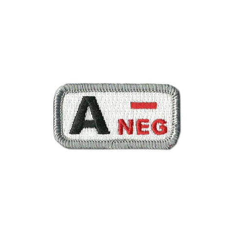 A- Blood Type Color Patch Medical W/ Hook Fastener.