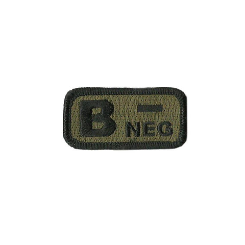 B- Blood Type Patch Forest W/ Hook Fastener - Insignia Depot