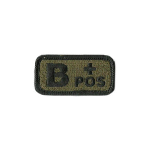 B+ Blood Type Patch Forest W/ Hook Fastener.