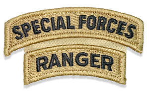Special Forces OCP Tab and Ranger Tab Sewn Together W/ Hook Fastener - Insignia Depot