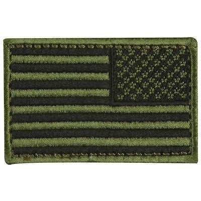 Reverse Olive Drab U.S. Flag With Hook Fastener - Insignia Depot