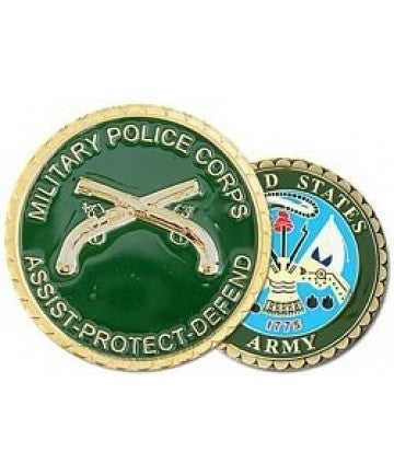 Military Police (MP) Crossed Pistols Challenge Coin - Insignia Depot