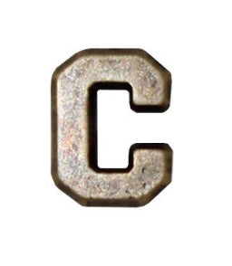 Letter C 1-4in Bronze Ribbon Device - Insignia Depot