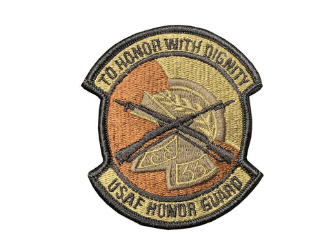 US Air Force Honor Guard OCP Scorpion Spice Brown Patch with Hook Fastener - Insignia Depot