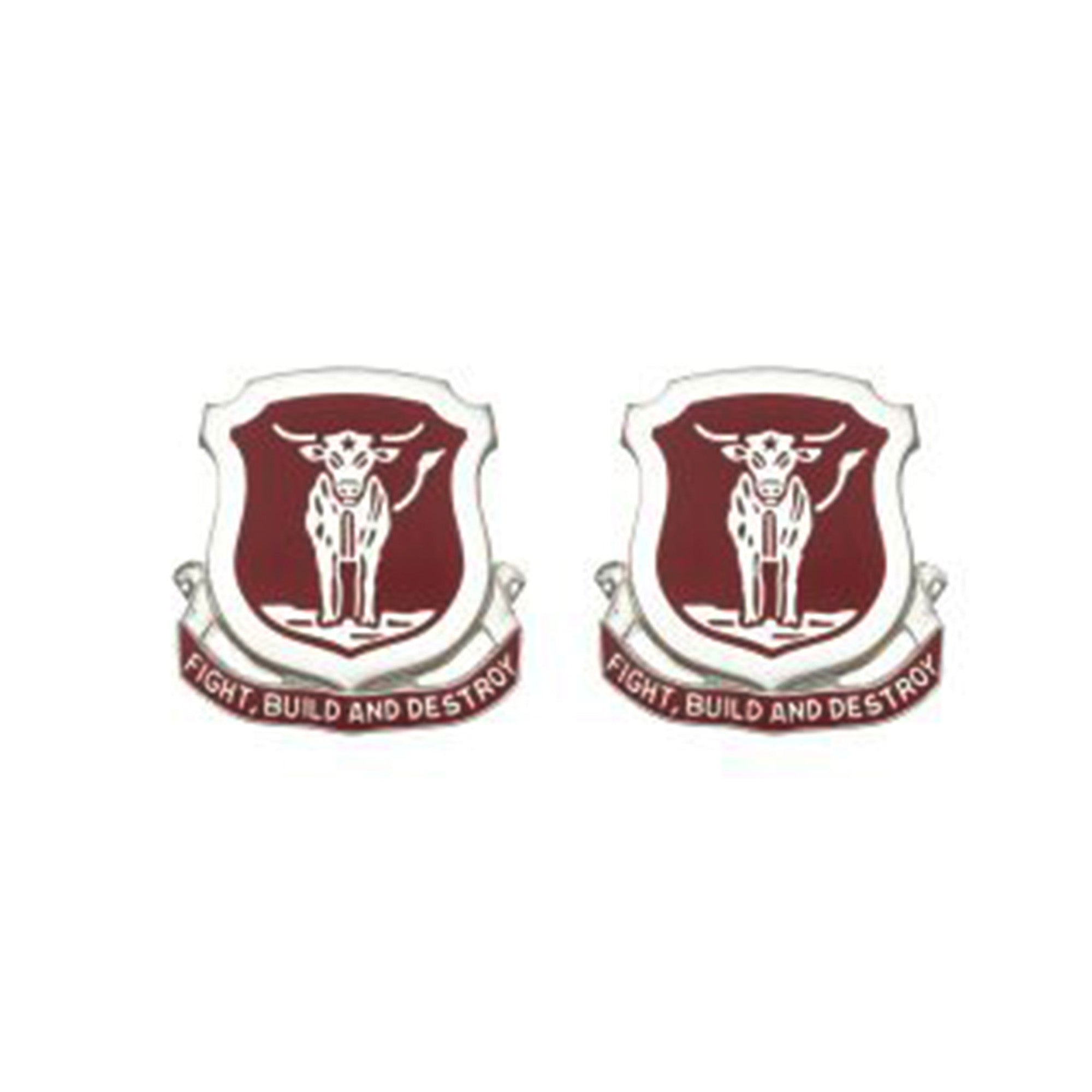 39th Engineer Battalion Crest  "Fight Build And Destroy" (pair).